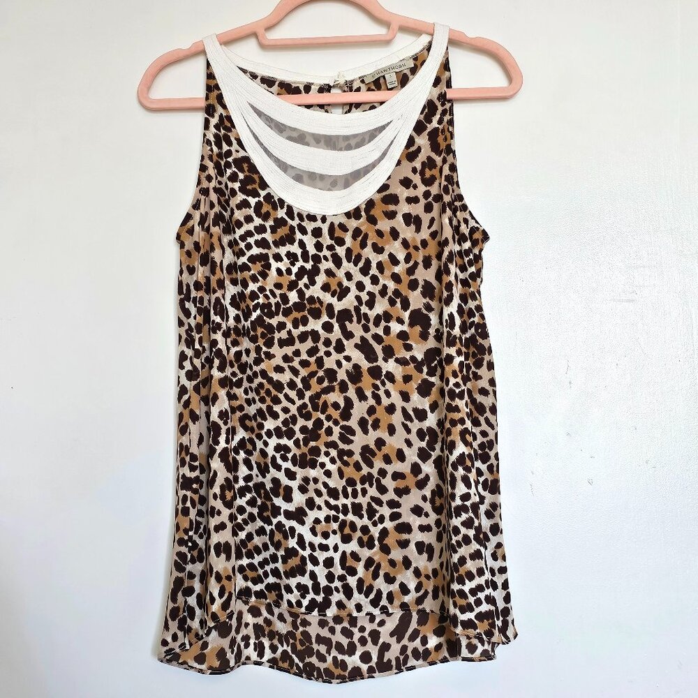 41 Hawthorn Sleeveless High-Low Blouse Top, S, Animal Print